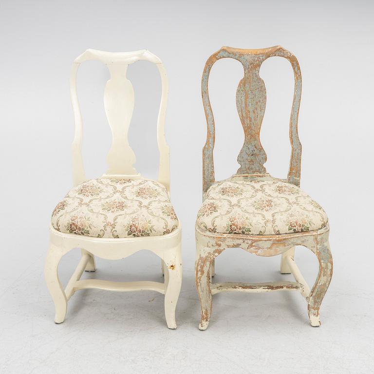 Rokoko, A pair of mid-18th century Rococo chairs.
