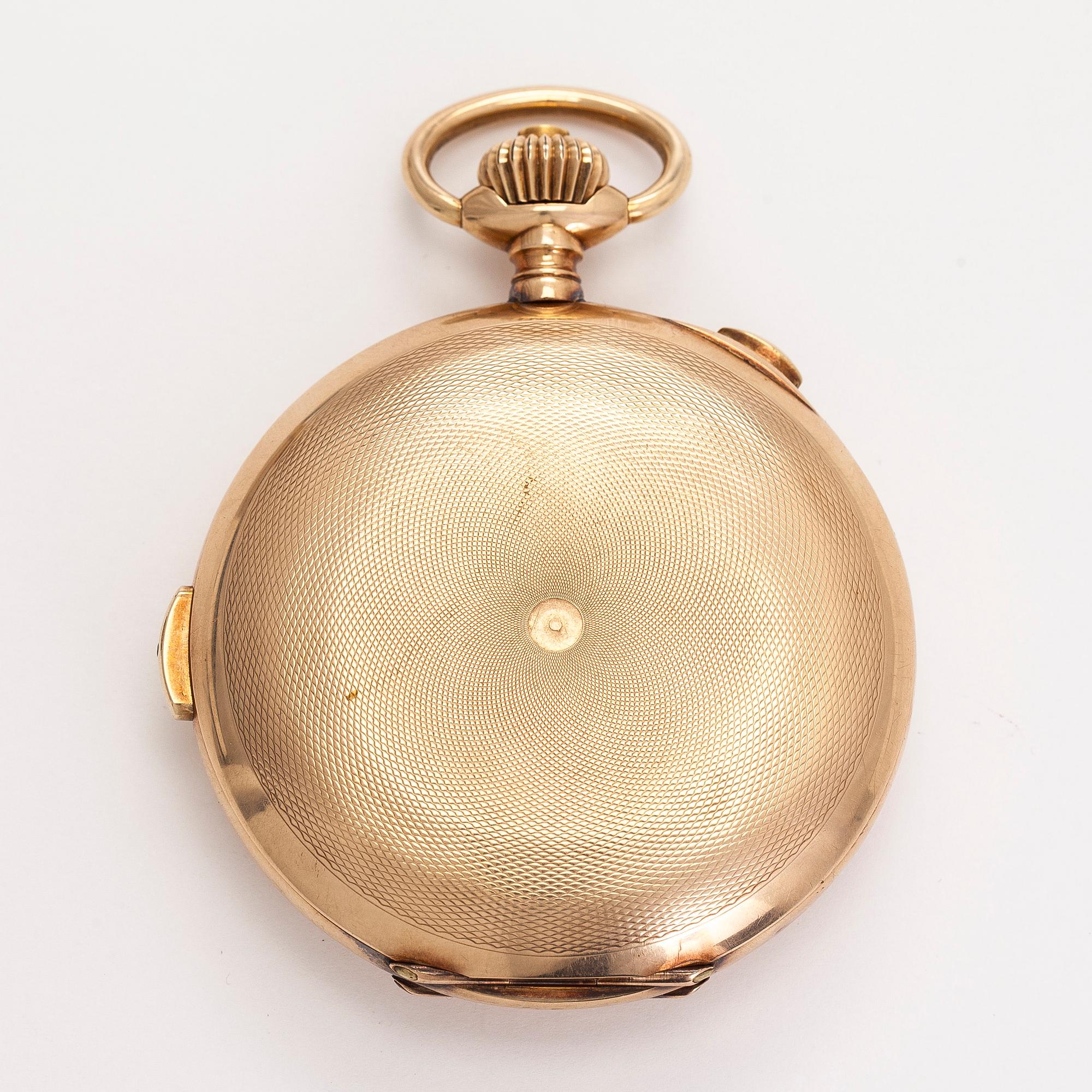 Audemars Frères, pocket watch, hunter, repeater, chronograph, 57 mm.