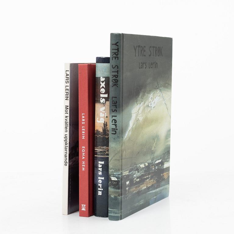 Lars Lerin, a collection of 76 books, of which four with signature and dedication from the author.