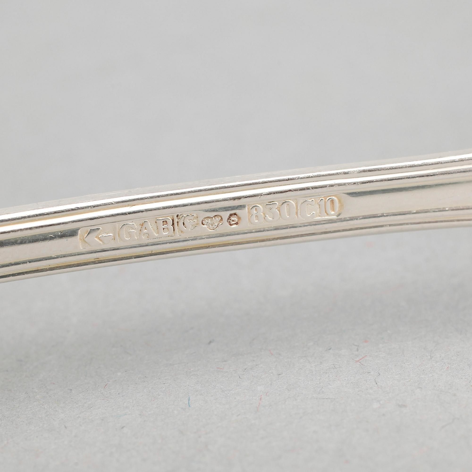 BESTICKSSERVIS, silver, 53 delar, "Olga", GAB, Stockholm, 1975. Vikt exklusive knivar:1570 gram.