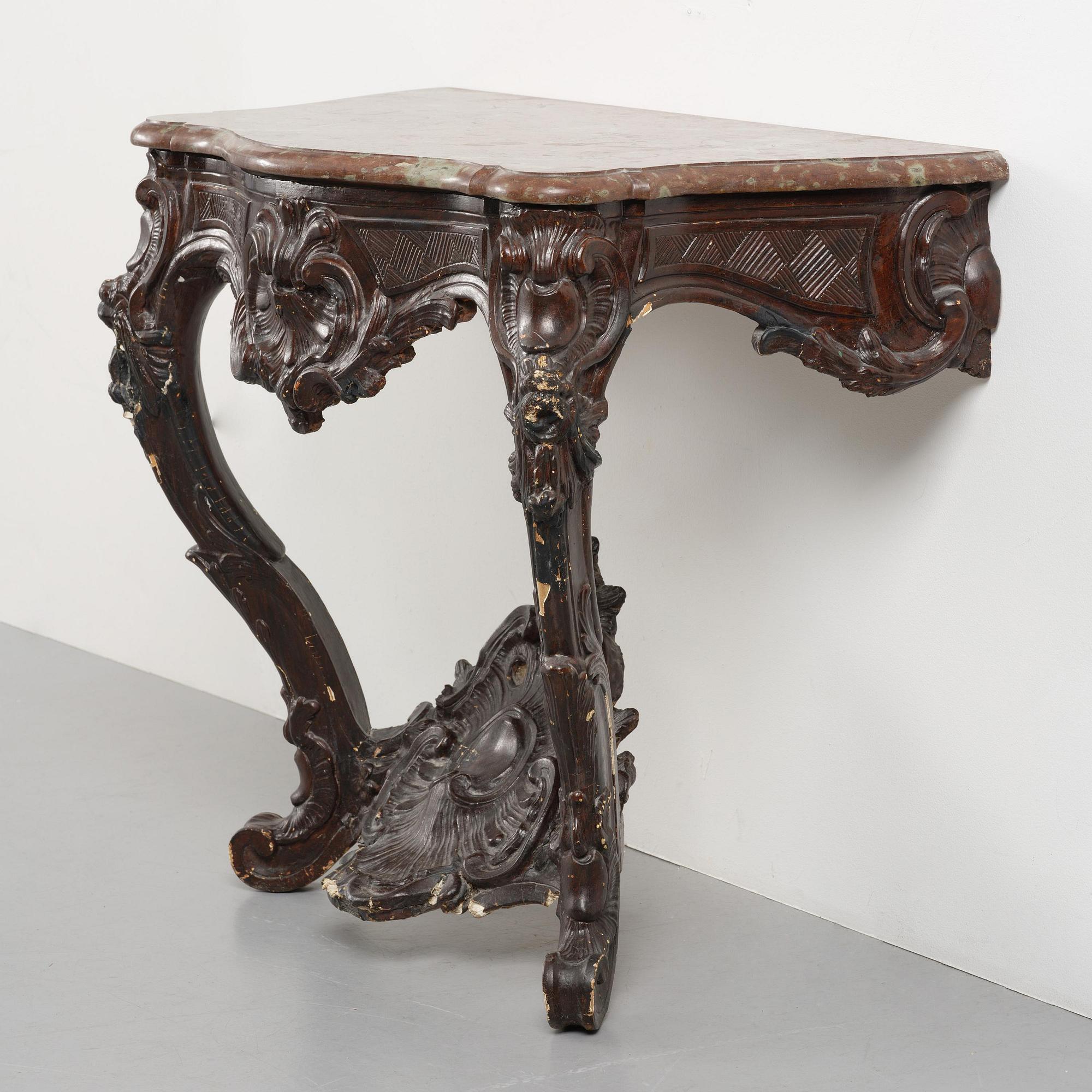 A rococo console table by A. Flodin (master in Stockholm 1758-74).