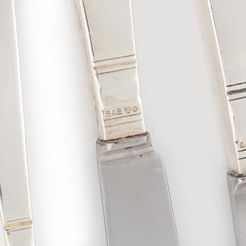 A Swedish Silver Cutlery, "Rosenholm", Jacob Ängman, GAB, including Stockholm 1951 (158 pieces).