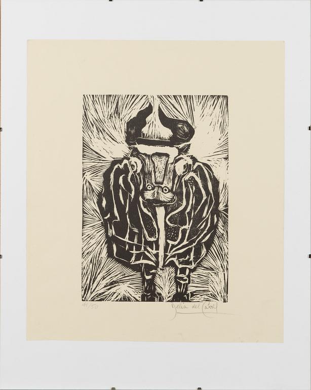DELIA DEL CARRIL, woodcut 41/50, signed.