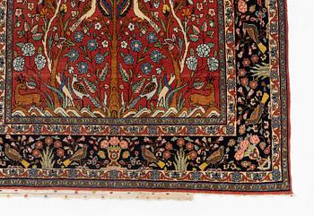 An antique 'Manchester' Kashan rug, central Persia, c 222 x 133 cm.