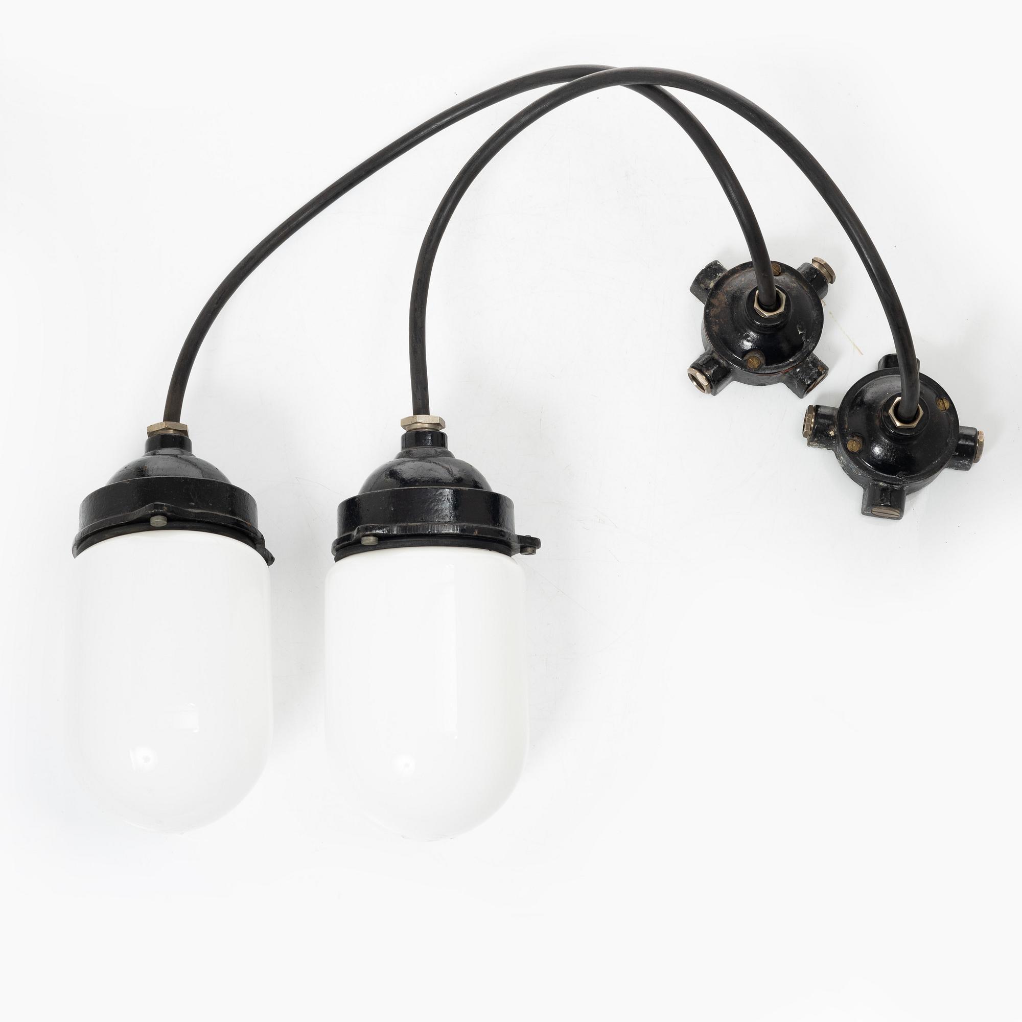 A pair of Industrial lamps, ASEA, first half of the 20th century.