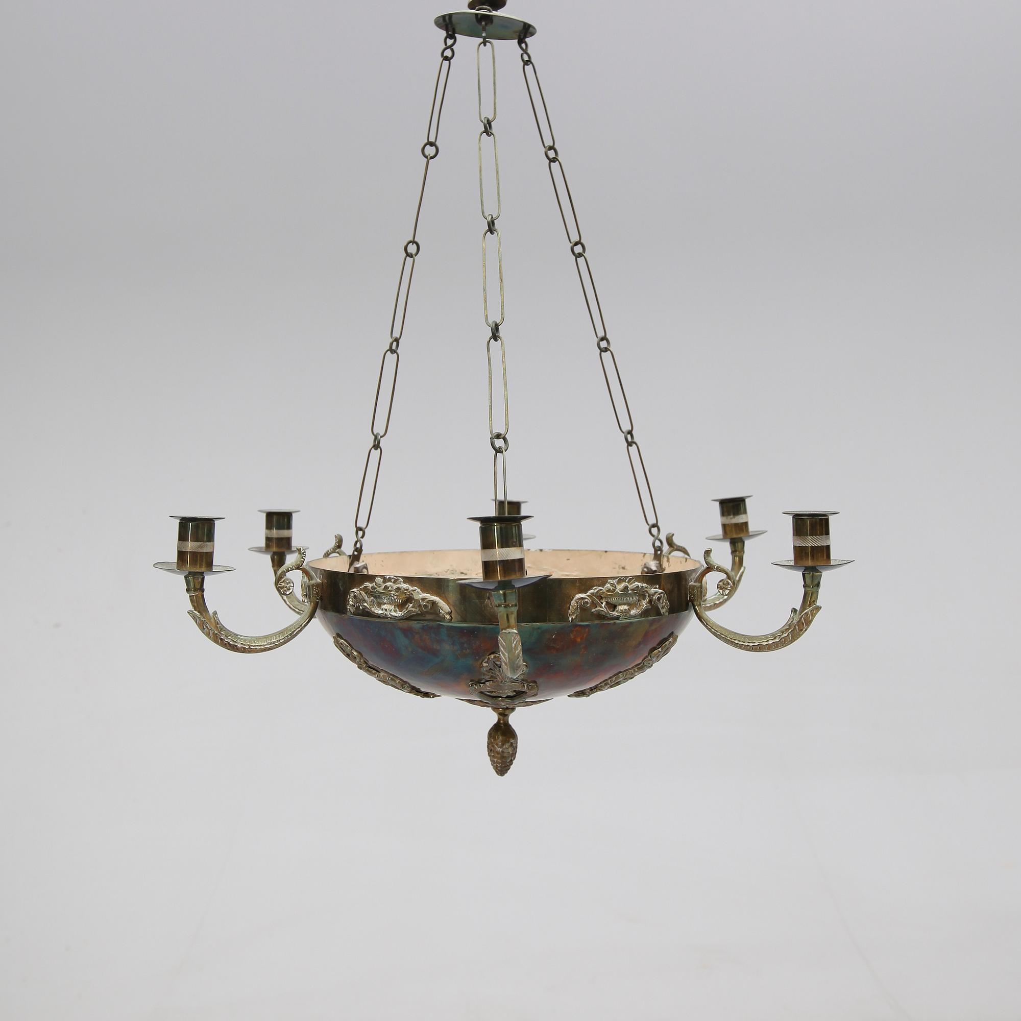 AMPEL, empirestil, 1800-tal. Höjd ca 57 cm.