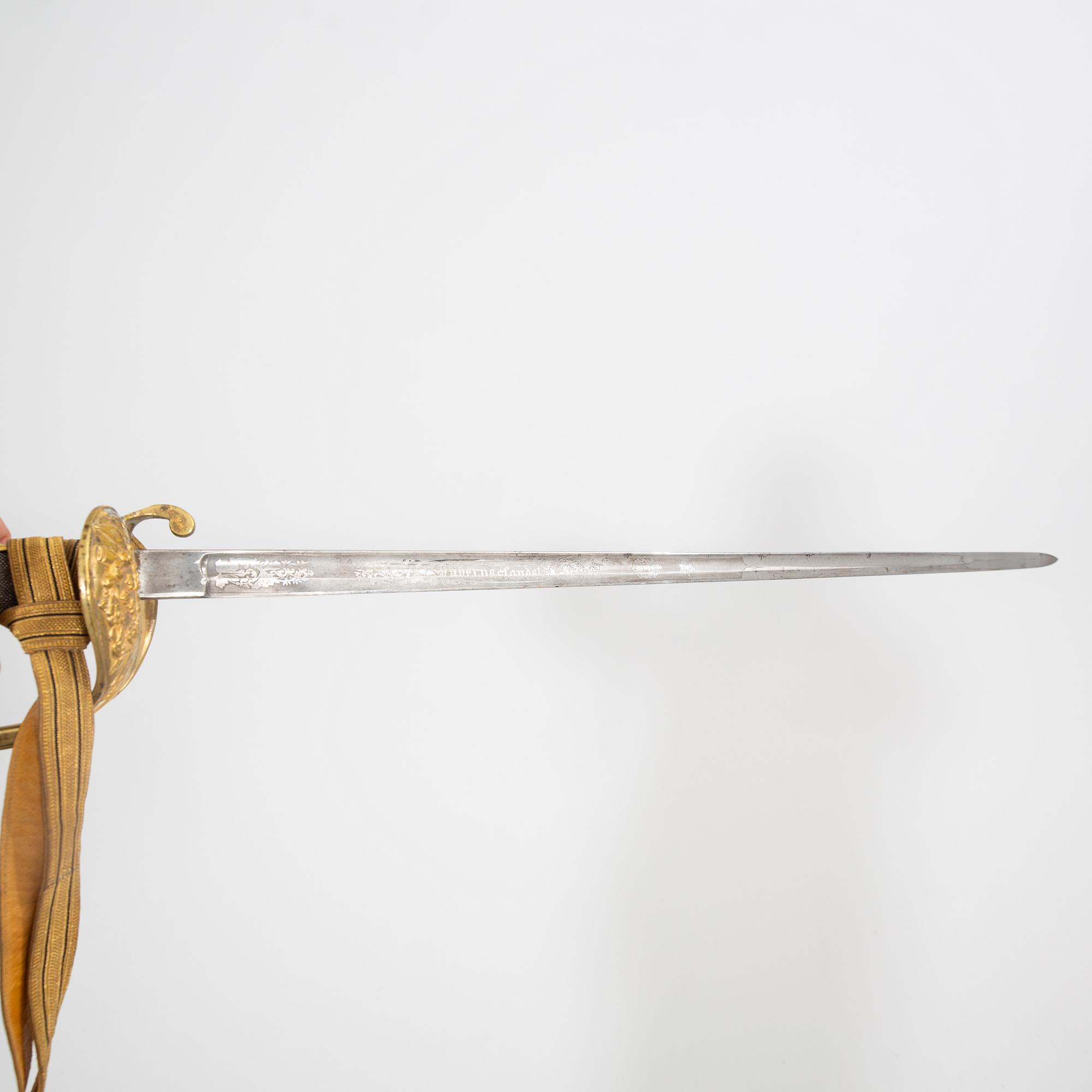 A Swedish infantery sabre, c 1870s, long.