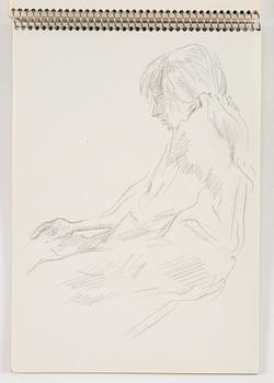 Lotte Laserstein, Skissblock med 19 teckningar varav 1 signerad.