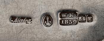 MATSKEDAR, 16 st, silver, bla Ryssland och sannolikt Estland, 1800-talets mitt till tidigt 1900-tal. Totalvikt ca 900 gram.
