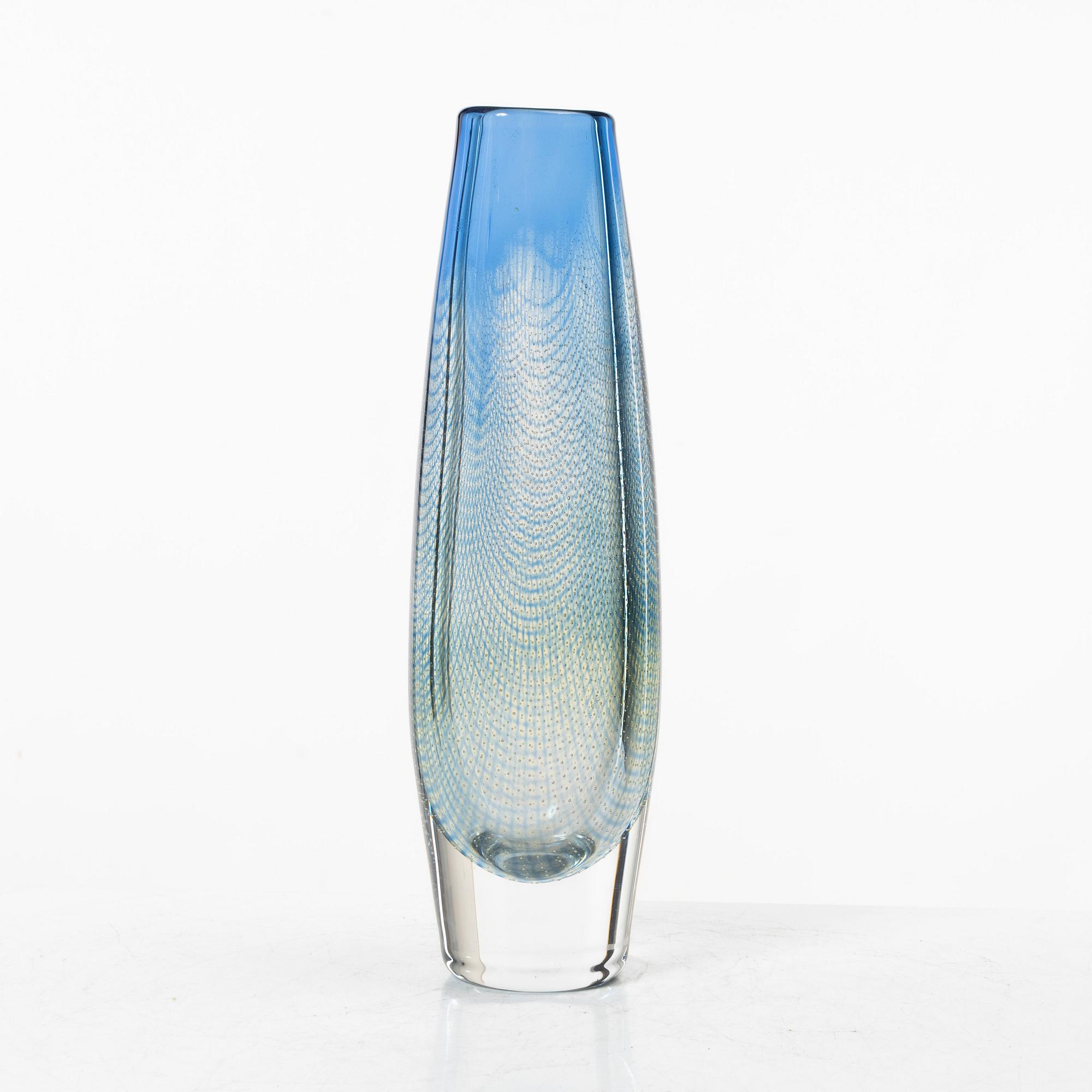 Sven Palmqvist, a "Kraka" glass vase, Orrefors, signed.
