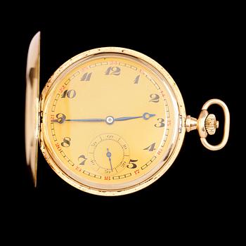 FICKUR, 14K guld, savonett, 1900-talets första hälft. Total vikt inklusive urverk ca 72 g.