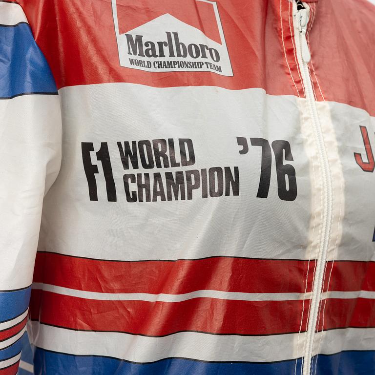 Promotional jacket, James Hunt F1 World Champion, Marlboro World Championship Team, 1976.