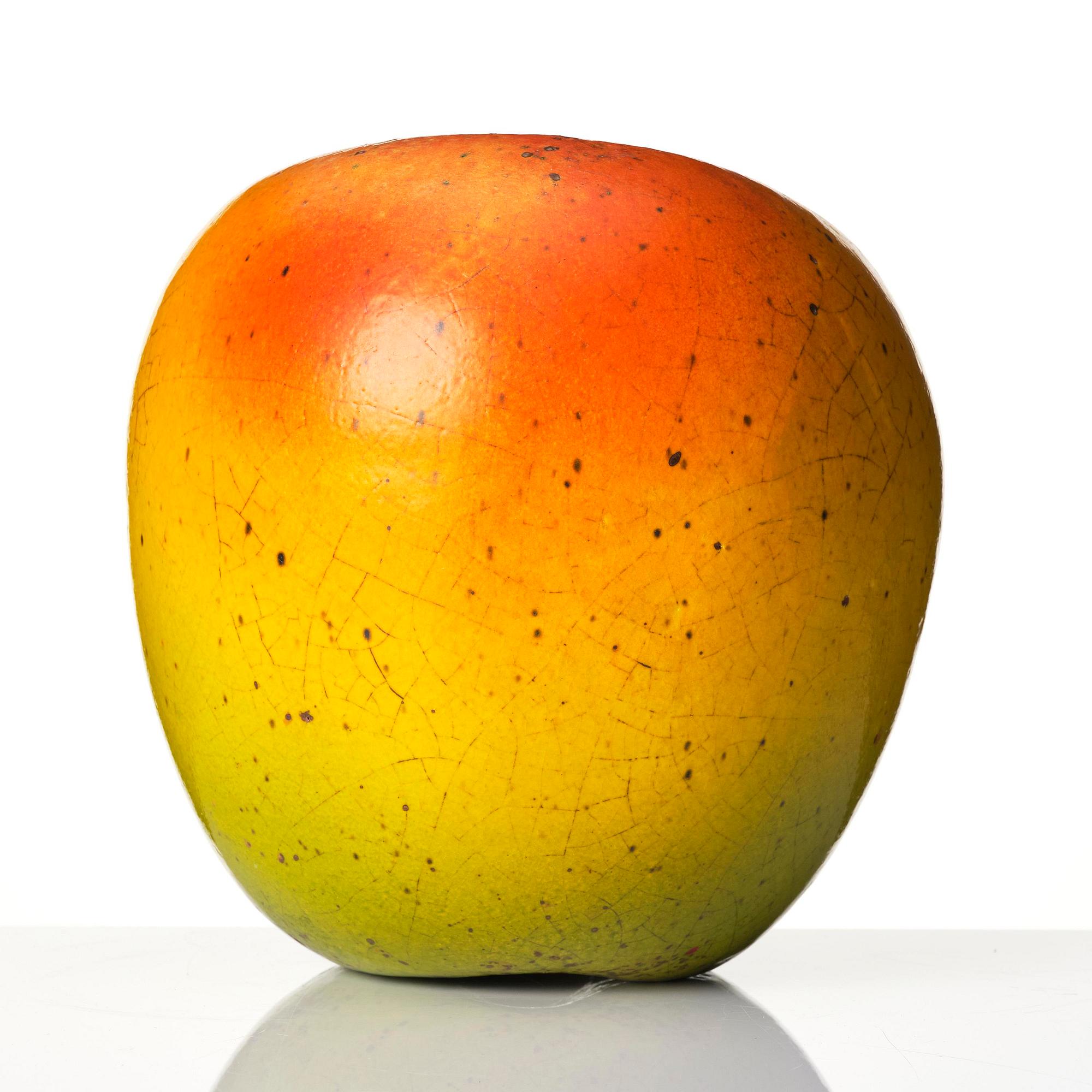 Hans Hedberg, a faience sculpture of an apple, Biot, France.