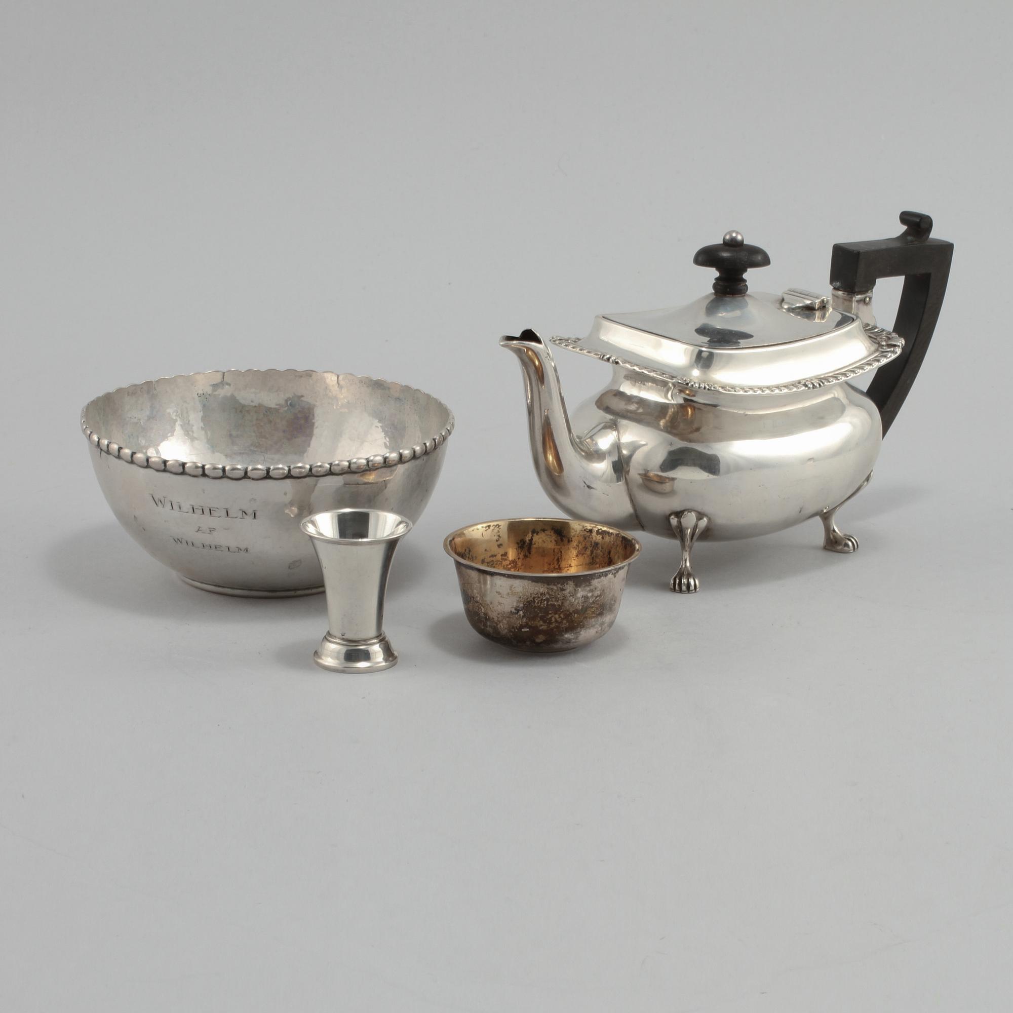 PARTI SILVER, 4 delar, 1900-tal, vikt 440 g.
