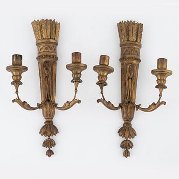Ljuslampetter, ett par, Louis XVI-stil, omkring år 1900.