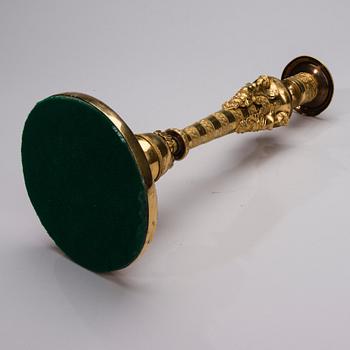 LJUSSTAKE, brännförgylld, Ryssland 1800-talets början.