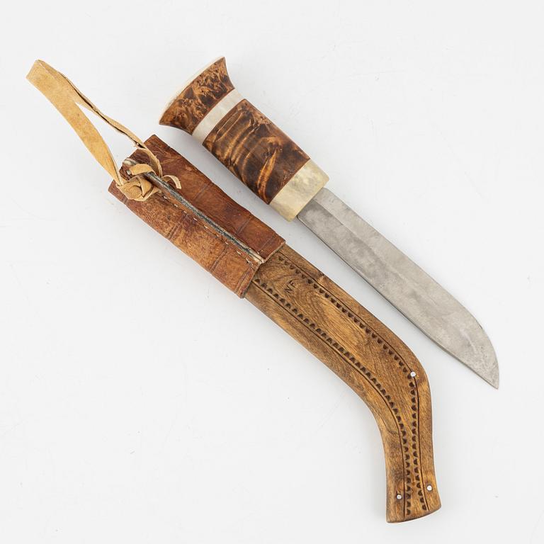 Nikolaus Fankki, a reindeer horn knife, signed.