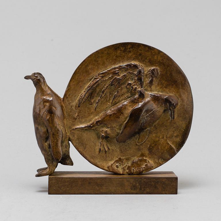 PG THELANDER, Sculpture medal, bronze. Signed, foundry mark. Height 12.5 cm.