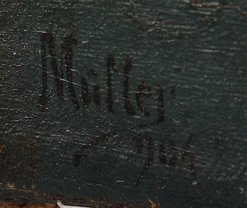 OKÄND KONSTNÄR, olja på duk. Sign Müller 1904.