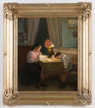 Arvid Liljelund, "Diligence (by the evening lamp)".