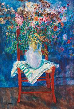 603. Eerik Haamer, Summer Flowers on a Red Chair.