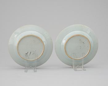 Four early 18th century plates, Qing dynasty.