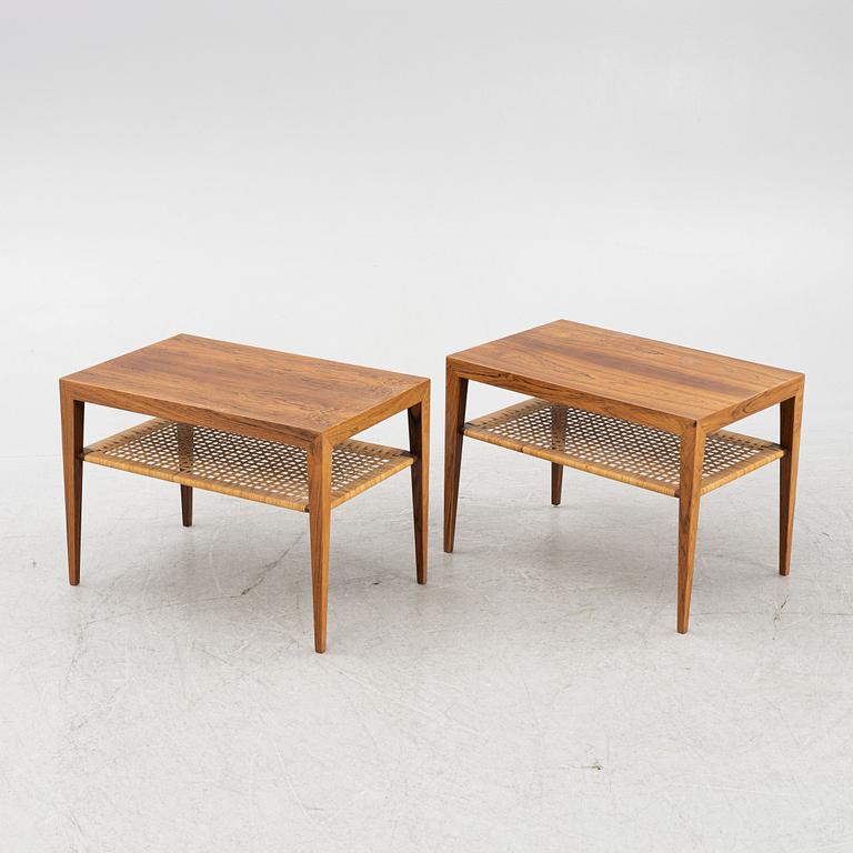 Severin Hansen, a pair of rosewood mid 20th century side tables.