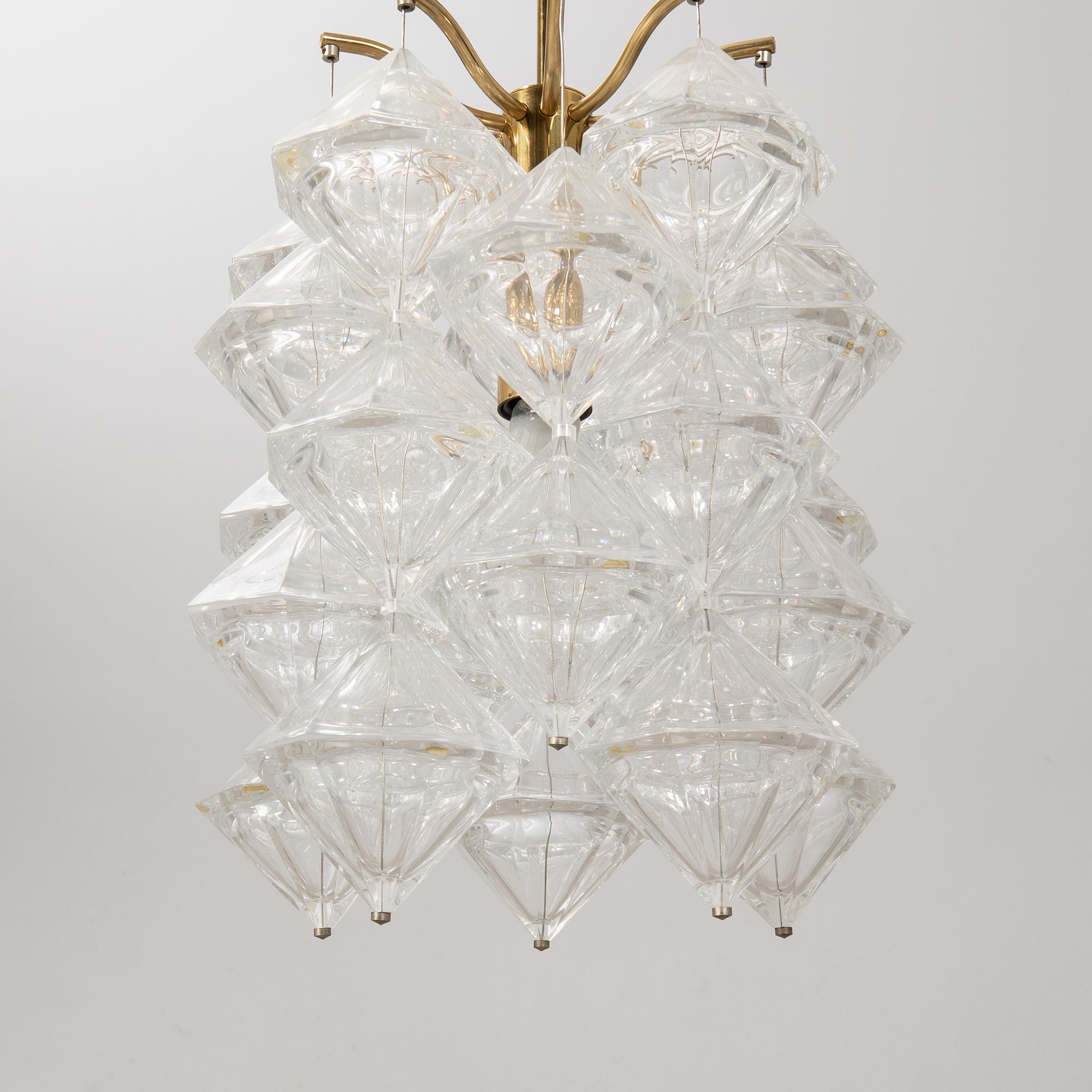 Carl Fagerlund, ceiling lamp, Orrefors.