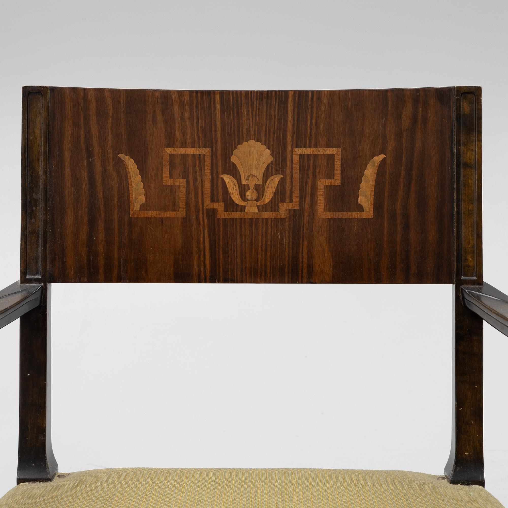 A pair of 'Rosenborg' Swedish Grace armchairs, Seffle Möbelfabrik, 1920s/30s.