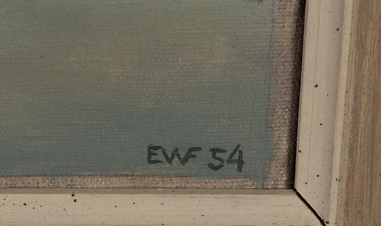 Erik Wessel-Fougstedt, Still life with ship painting.