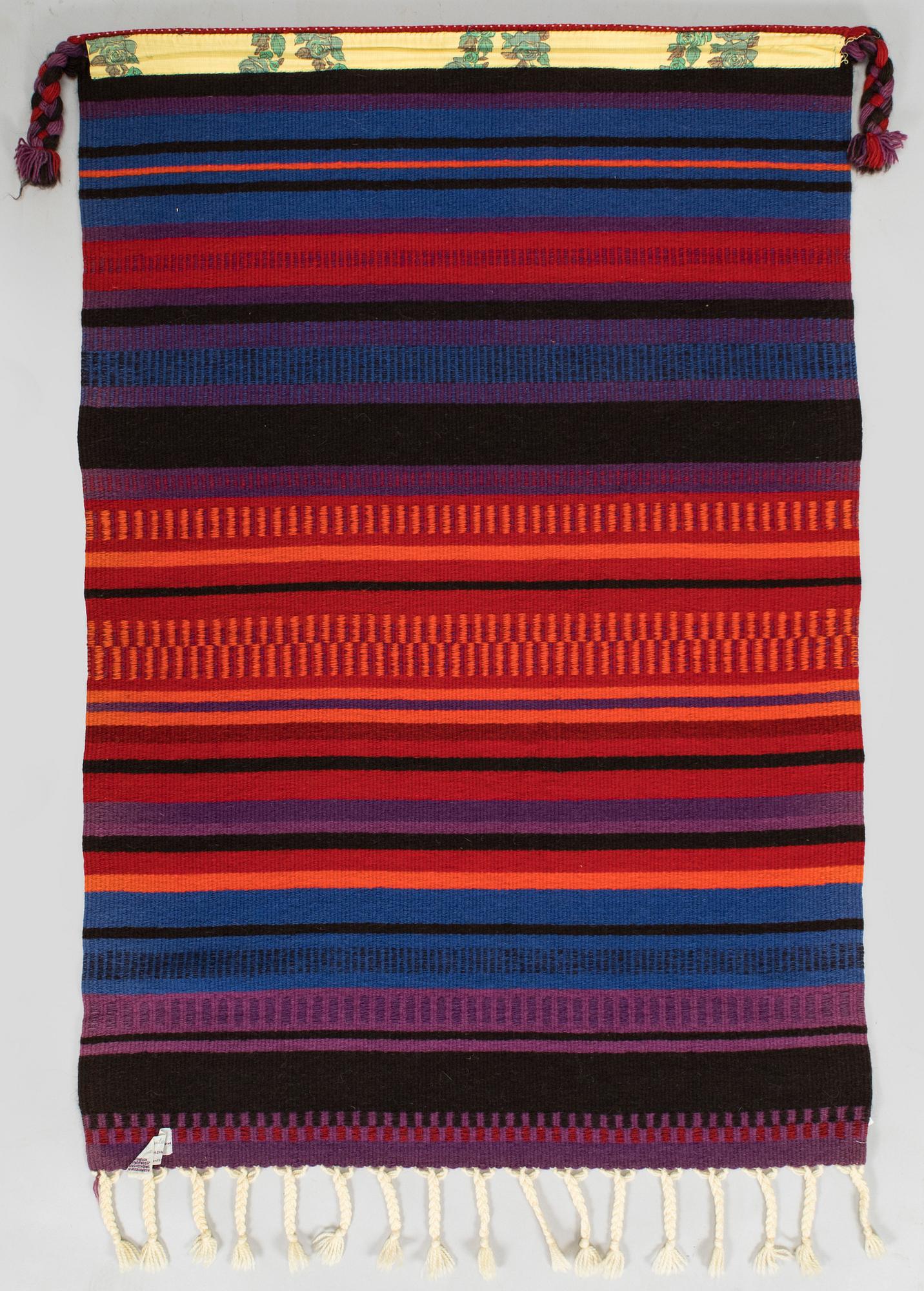 Elsa Montell-Saanio, rana / väggbonad, "En natt i fjällen" Finland. Ca 128 x 87 cm.