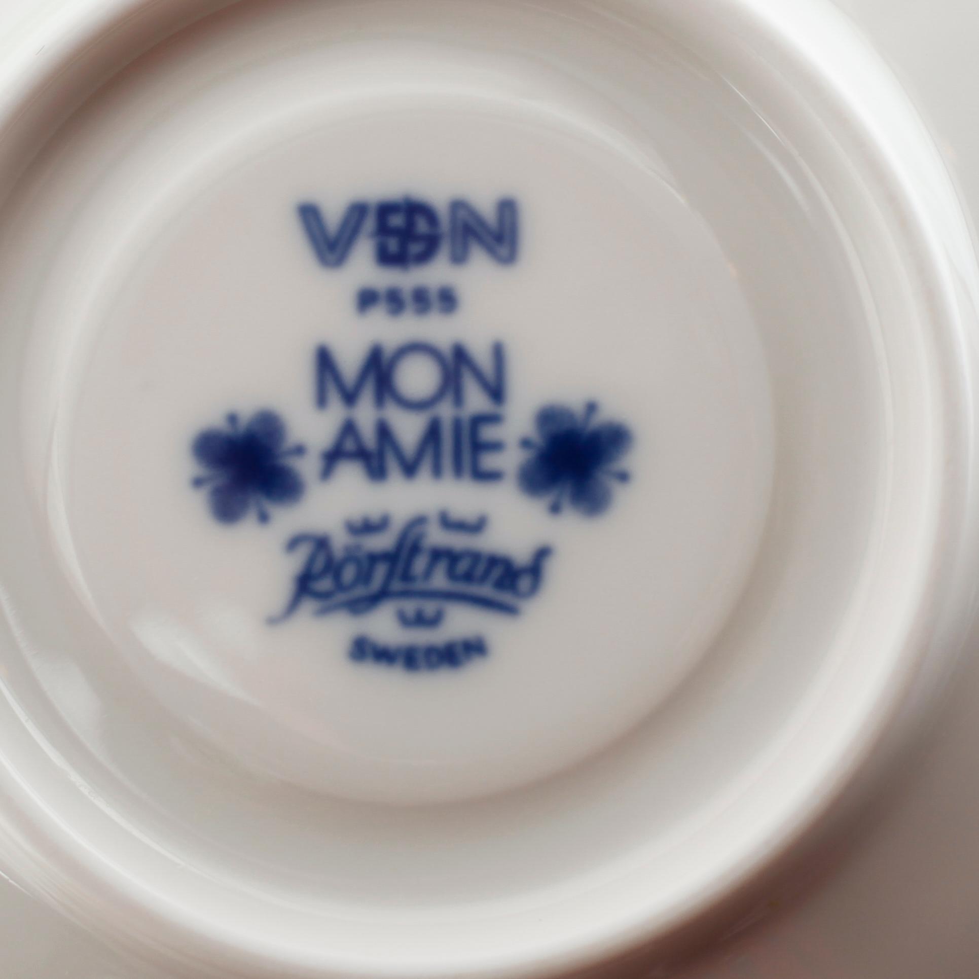 KAFFEKOPPAR, 13 st med FAT, 11 st, porslin, "Mon Amie", Marianne Westman, Rörstrand.