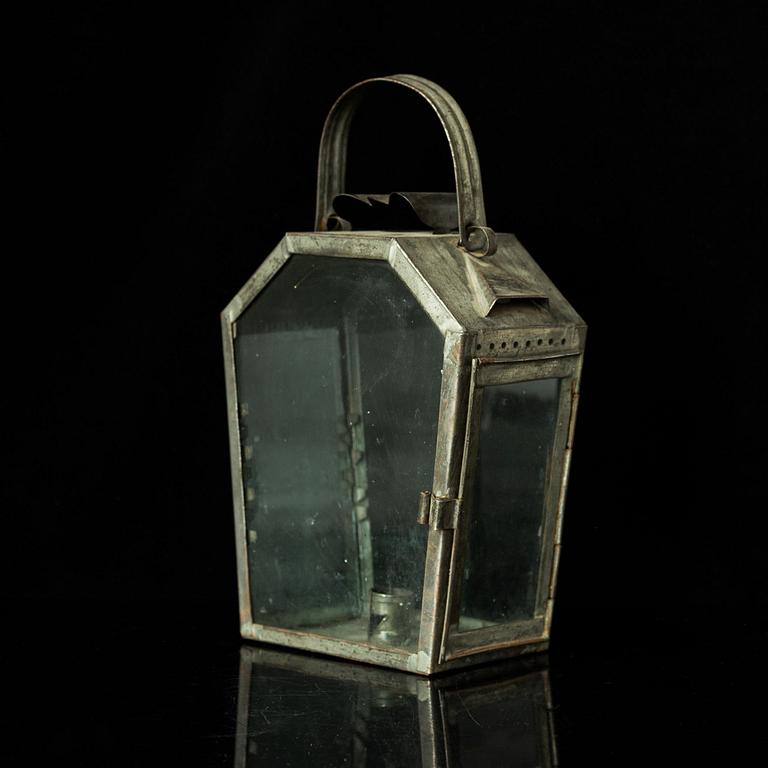 An 18th century tinplate lantern.