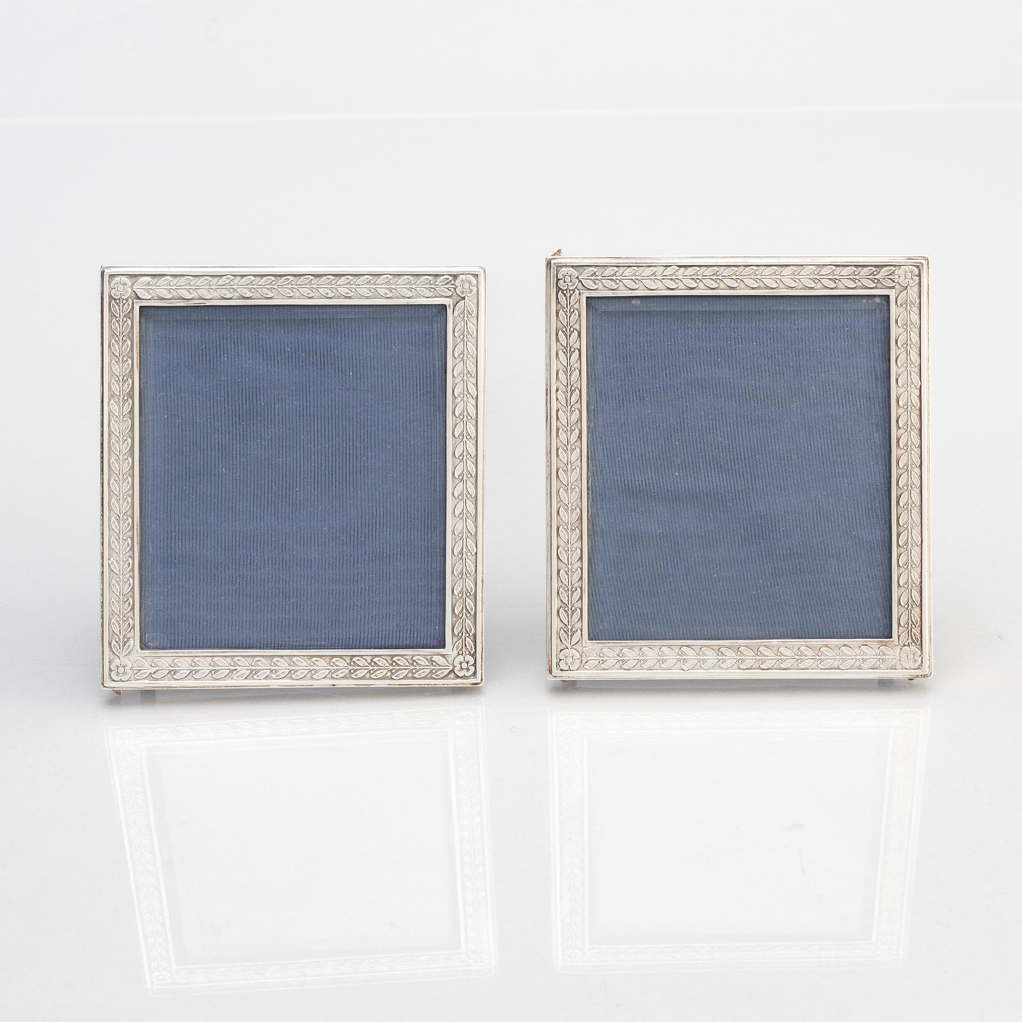 A pair of silver photo frames, W.A. Bolin, Stockholm 1919.