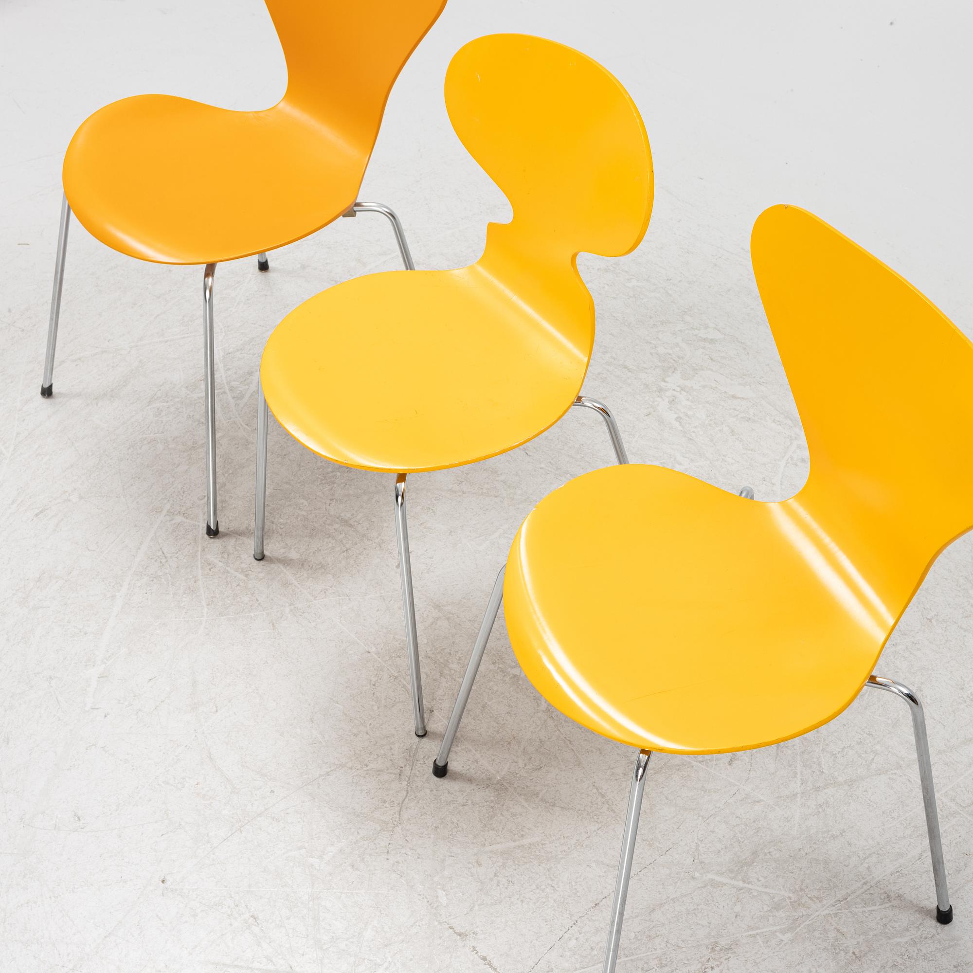 Arne Jacobsen, seven chairs, Fritz Hansen, Denmark, 1964-78.