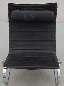 A Poul Kjaerholm black leather 'PK-20' easy chair, E Kold Christensen, Denmark,