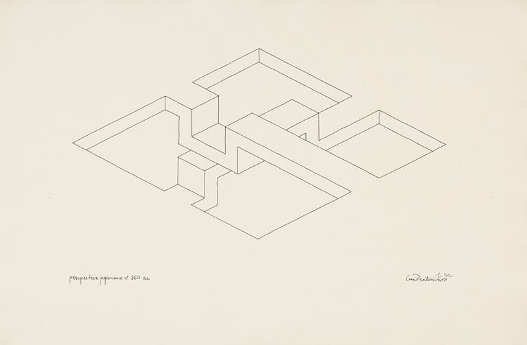 Oscar Reutersvärd, indian ink on paper, signed.