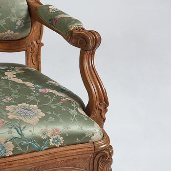 A pair of Swedish Rococo armchairs.