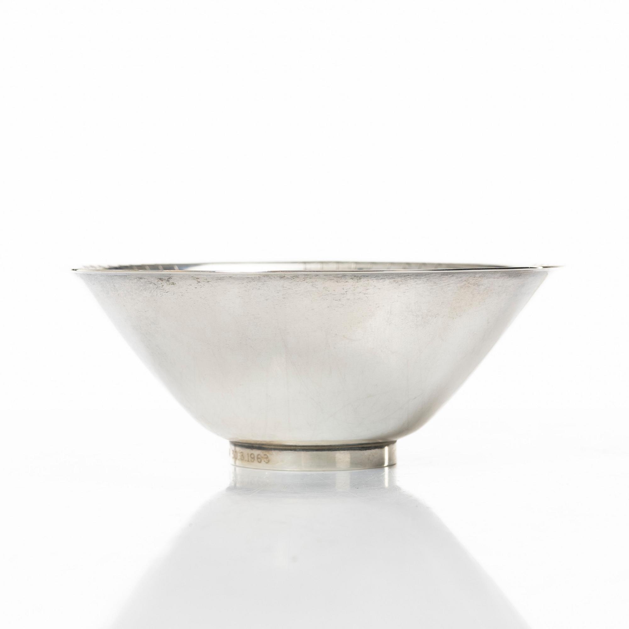 Per Sköld, a silver bowl, Carlman AB, Stockholm, Sweden, 1953.