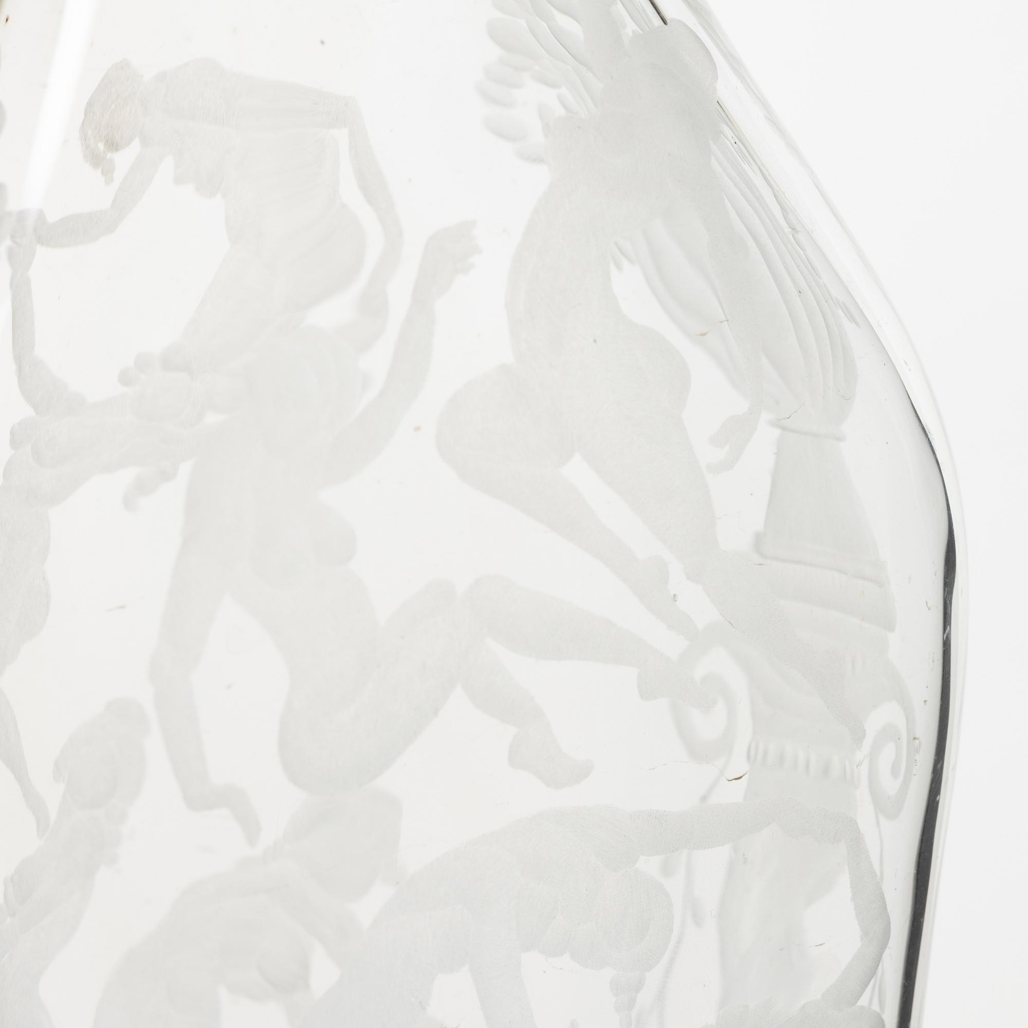Simon Gate, a bottle with stopper, Orrefors.