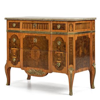191. A Gustavian marquetry commode attributed to J. Hultsten (master in Stockholm 1773-94).