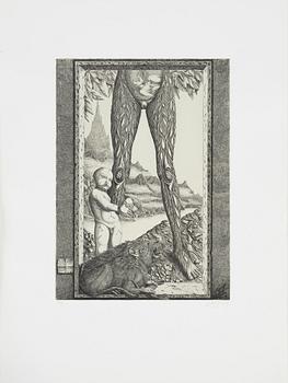 Jörgen Boberg, portfolio with 5 etchings, signed.