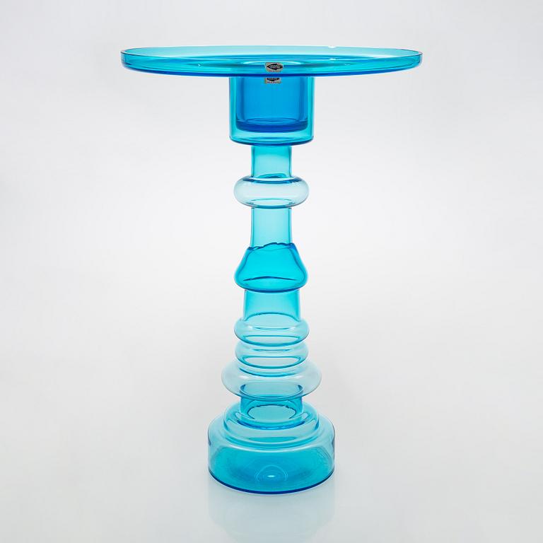 Oiva Toikka, A 'Lighthouse' glass vase/candlestick, signed Nuutajärvi Notsjö.