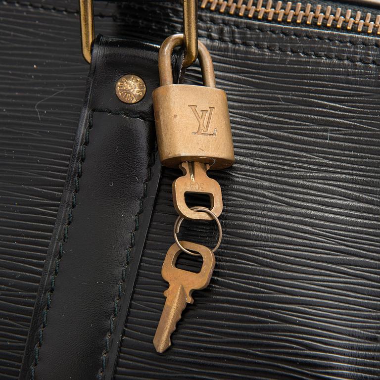 Louis Vuitton, A Black Epi Leather Keepall Bag.