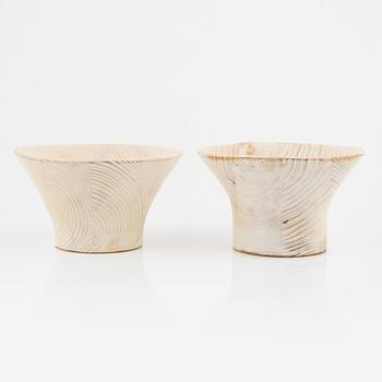 Magnus Ek, a set of six spruce wood bowls for Oaxen Krog, 2019.
