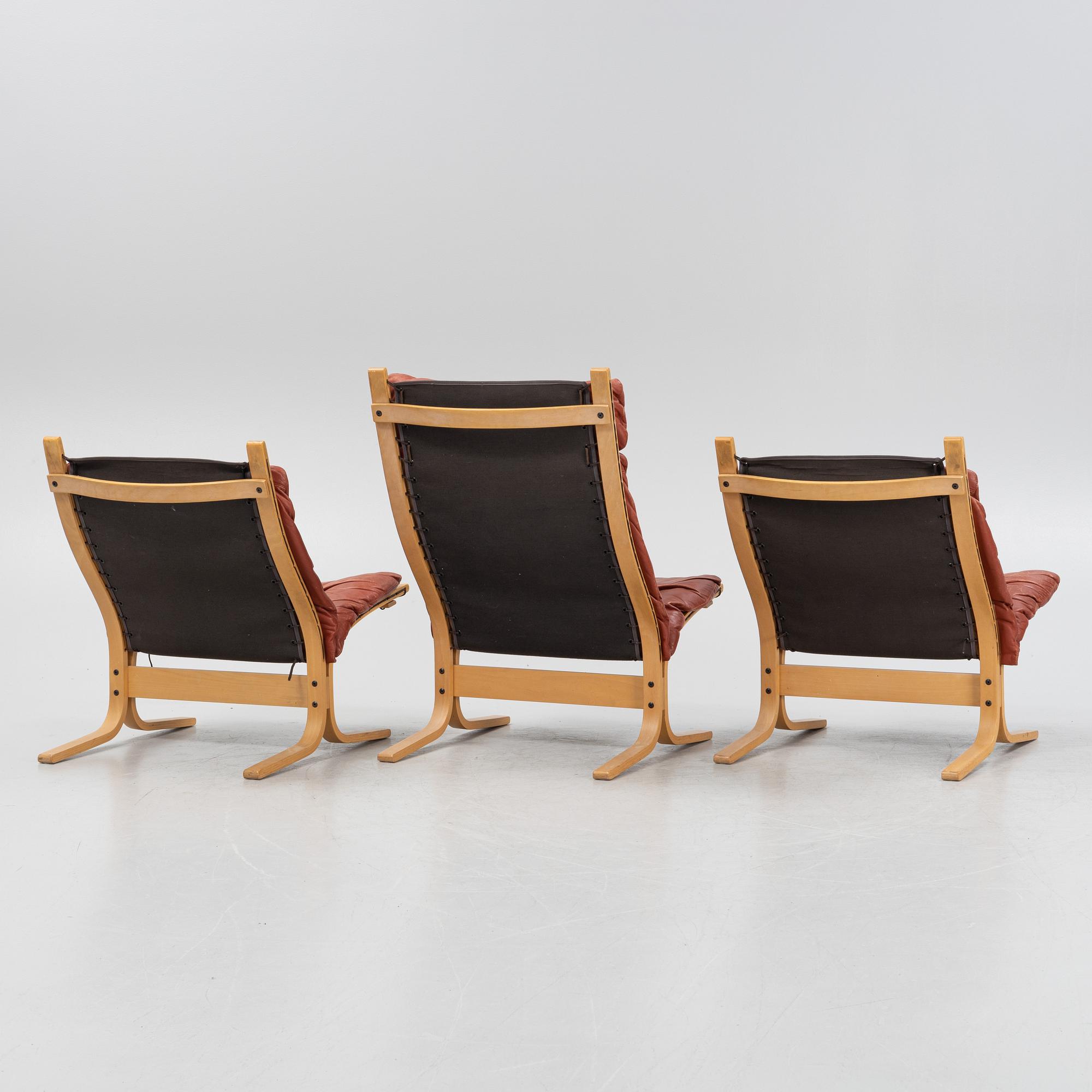 Ingmar Relling, three 'Siesta' easy chairs, Westnofa, designed 1965.