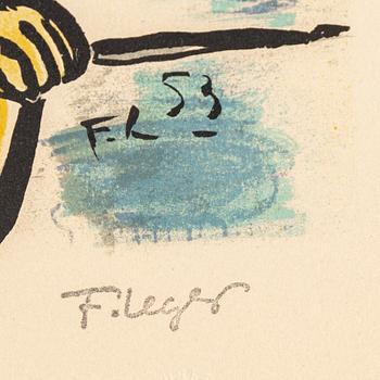 FERNAND LÉGER, efter, färglitografi signerad i trycket och daterad -53. Numrerad 268/300.