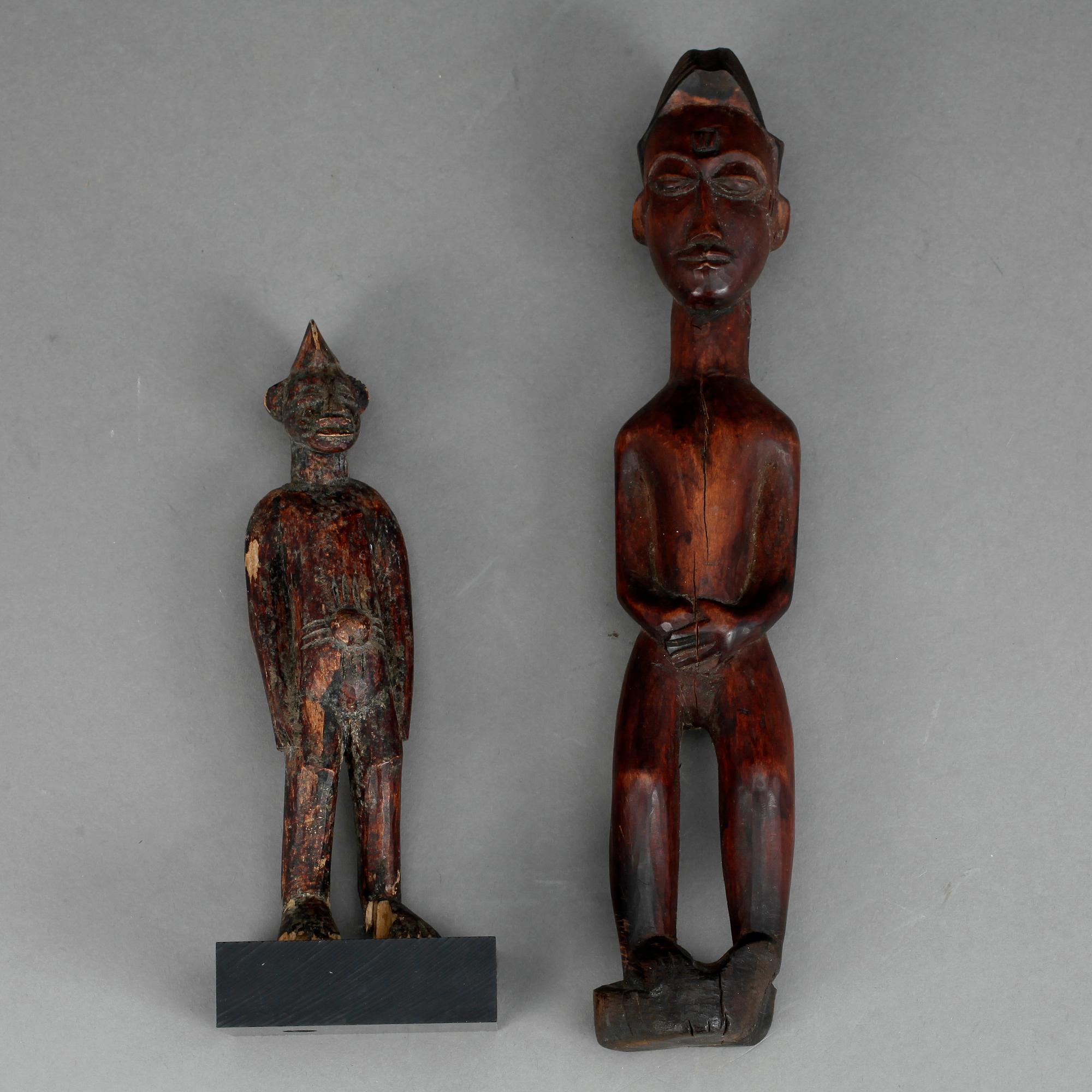 SKULPTURER, 2 st, Afrika, 1900-tal.