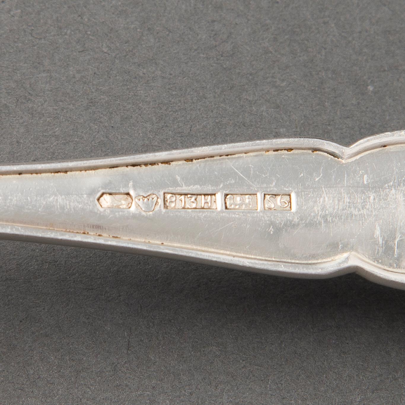 A 173-piece set of 'Chippendale' silver cutlery, Hopeakeskus, Hämeenlinna, Finland 1938-1947.