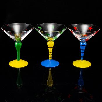 ANNE NILSSON, cocktail/martiniglas, 6 st, glas, "Clown", Orrefors.